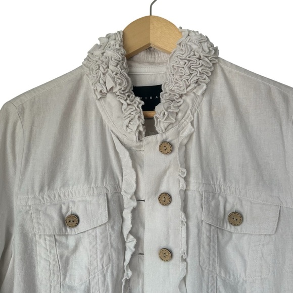 Tribal White Ruffled Long Sleeve Jacket, NWT, 14P - Picture 3 of 11